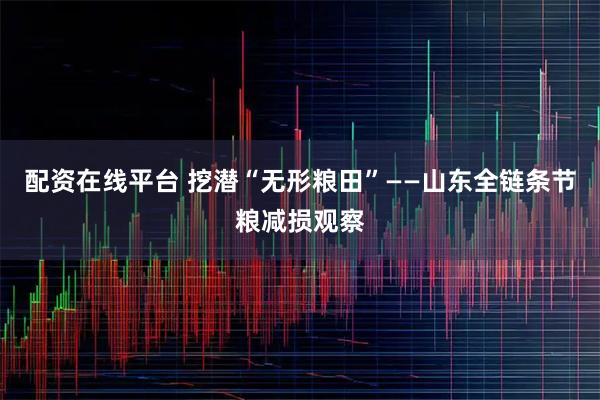 配资在线平台 挖潜“无形粮田”——山东全链条节粮减损观察